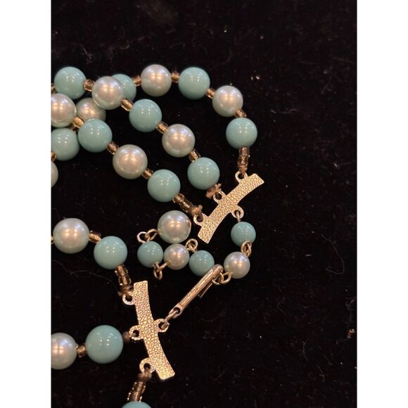 Elegant Glass & Metal Jewelry Box With signed Japan Beaded Necklace set of two p - Picture 14 of 16